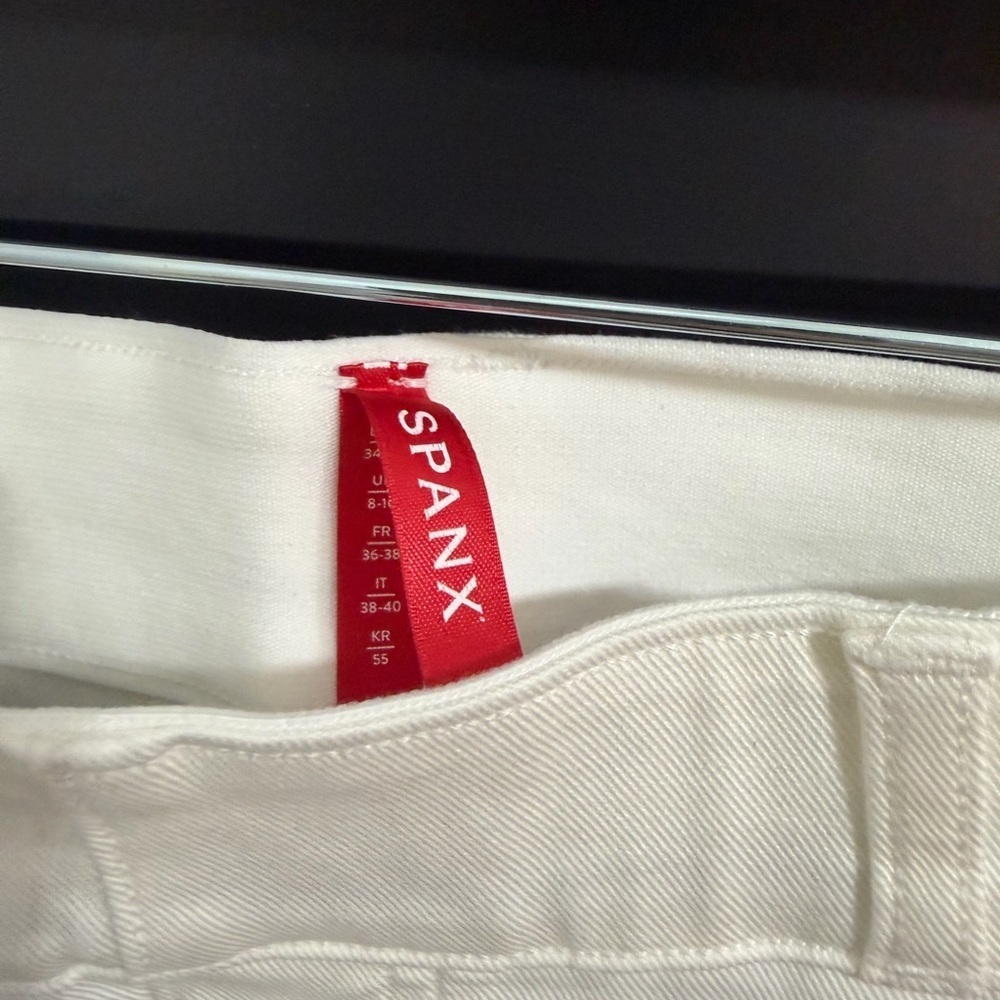 NWT SPANX, Stretch Twill Cropped Wide Leg in Bright White, Multiple Sizes - Picture 8 of 8